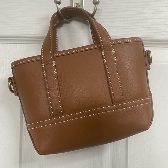 J. Crew Handbags - J.CREW Brown Mini Montauk Brown Leather Tote Concert Purse NWT DOESNT HAVE STRAP